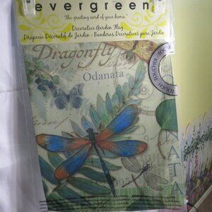 Dragonfly Garden Flag SOFT Reads on both sides 18x12" Made by Evergreen